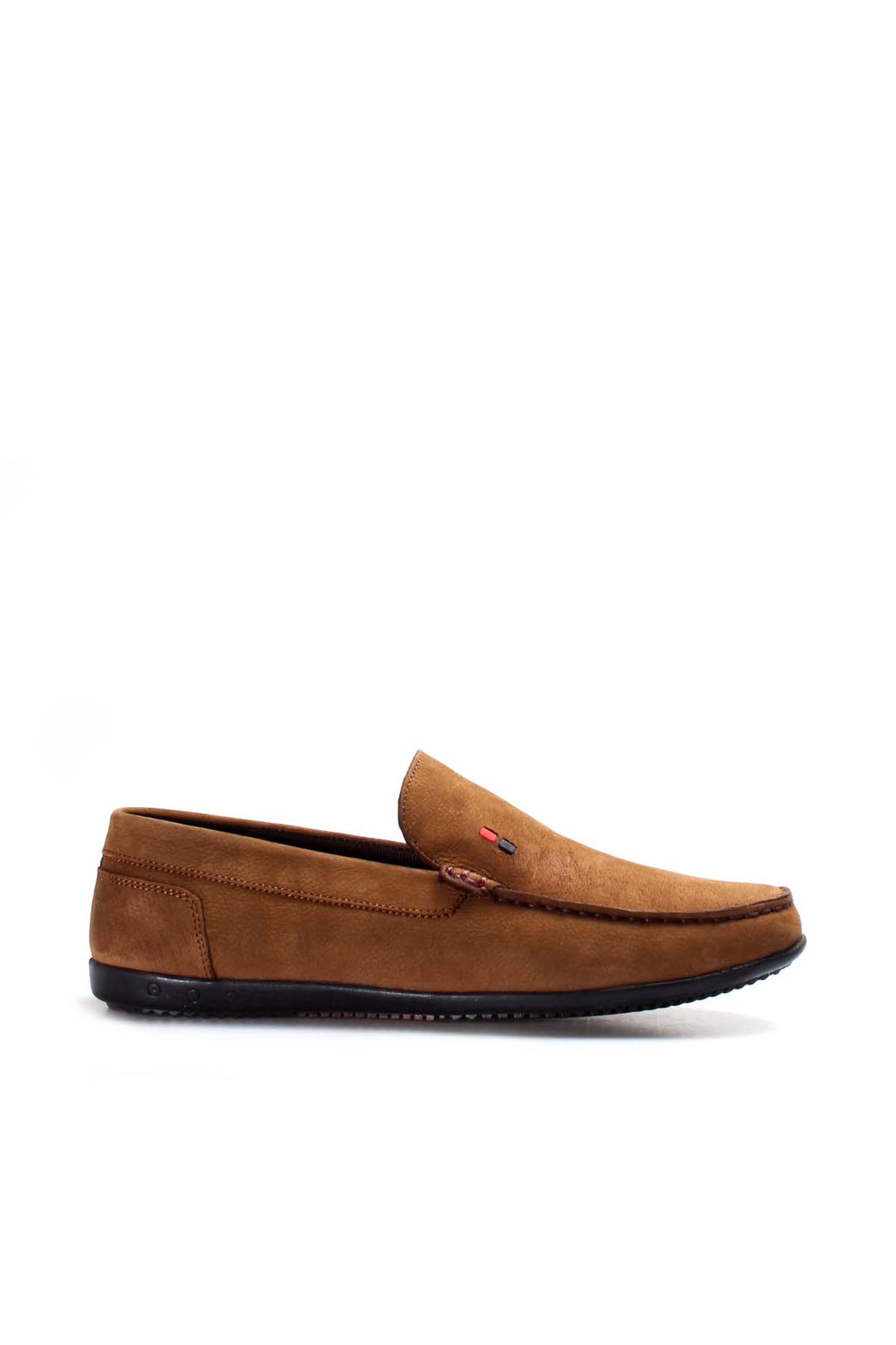 Vurgulu Dikişli Taba Süet Loafer - Wessi