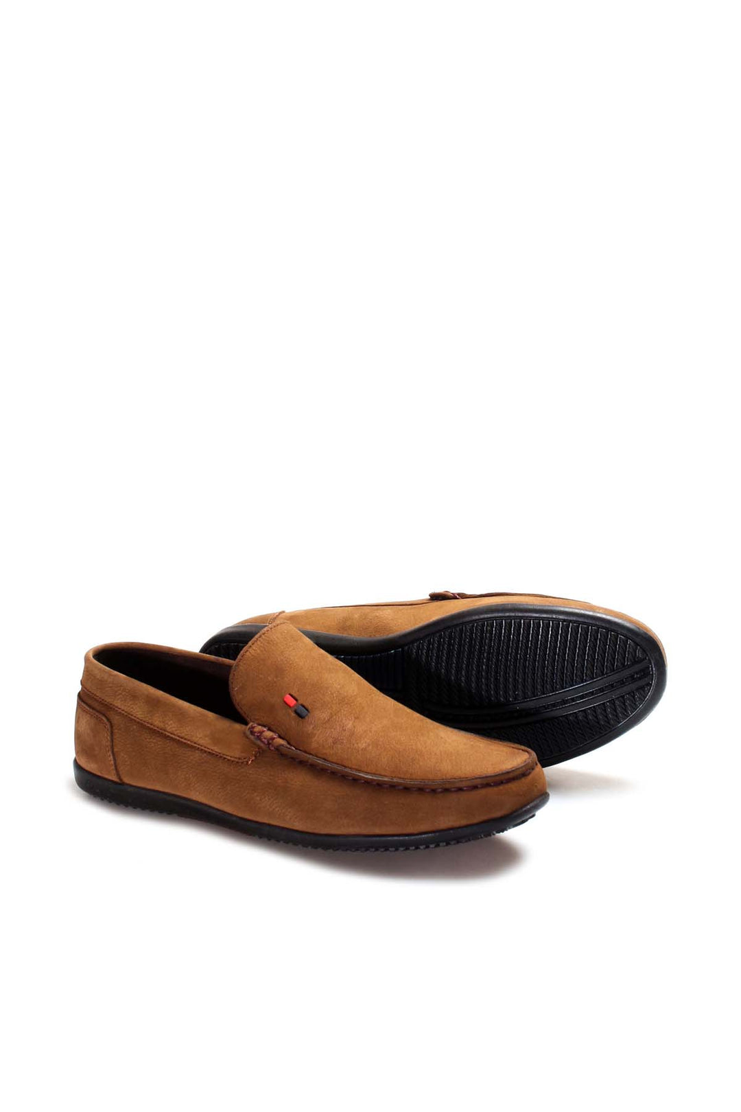 Vurgulu Dikişli Taba Süet Loafer - Wessi