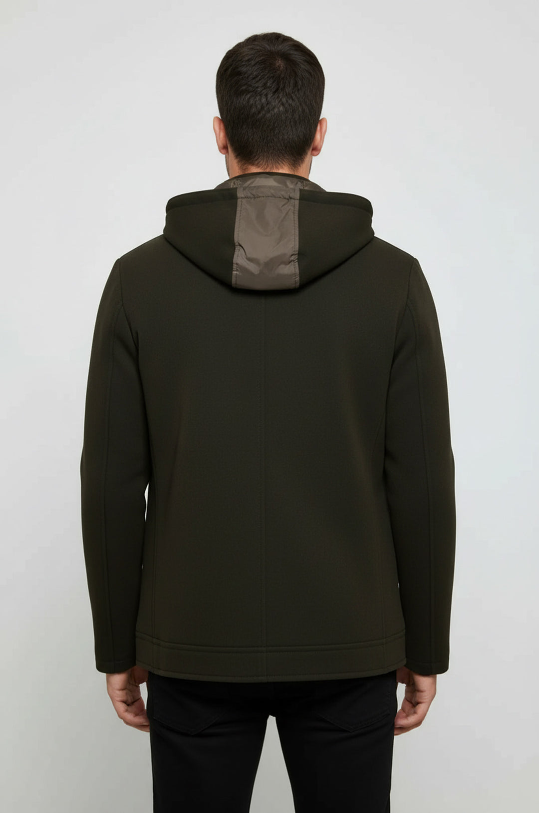 Kol Fermuarlı Kapşonlu Yeşil Erkek Kaban - Wessi