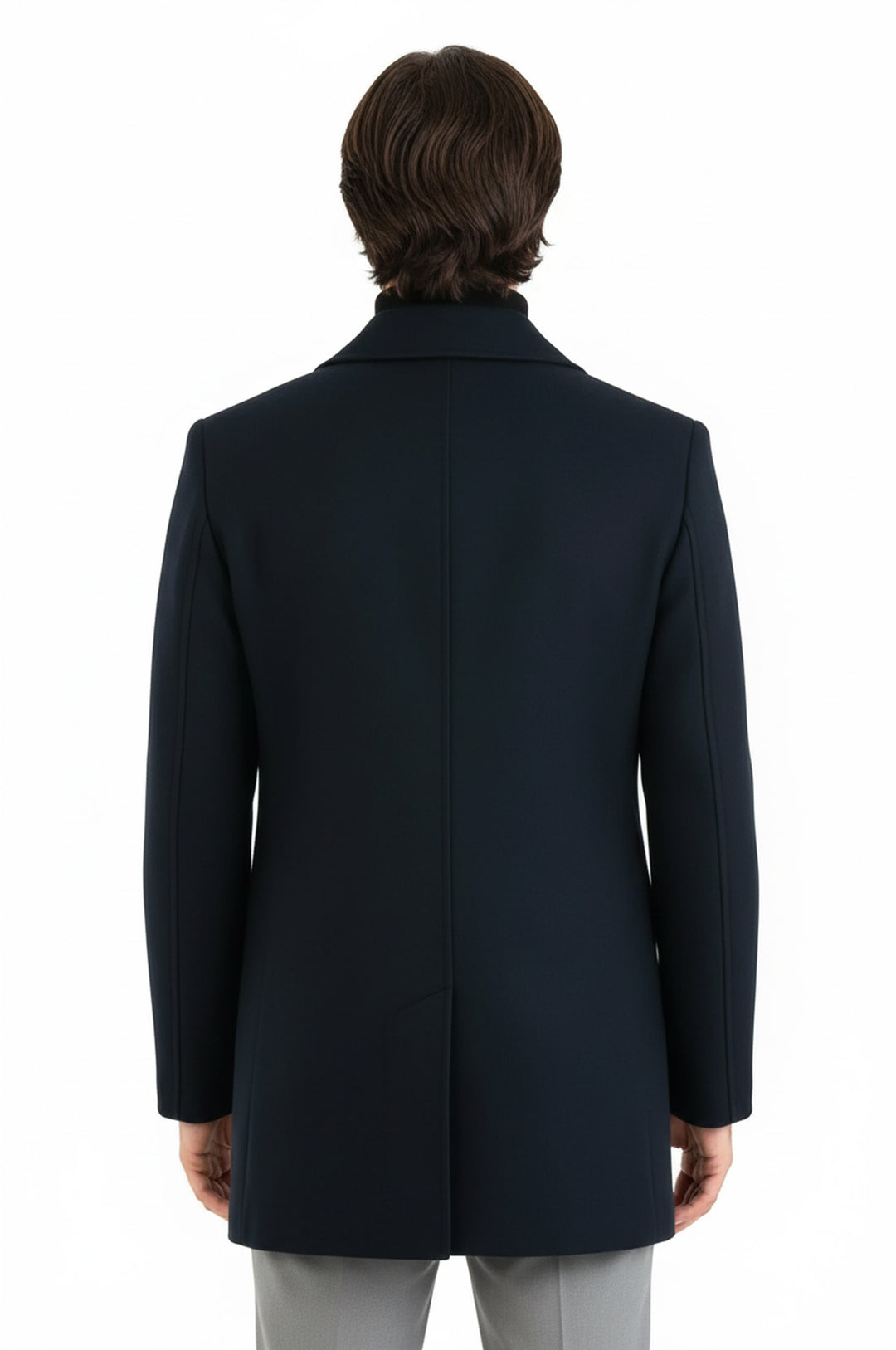 Kruvaze Yaka Yeşil Kaşe Kaban - Wessi