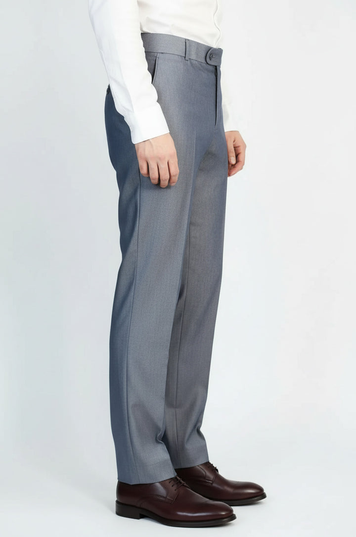 Çelik Grisi Klasik Kesim Kumaş Pantolon-Wessi
