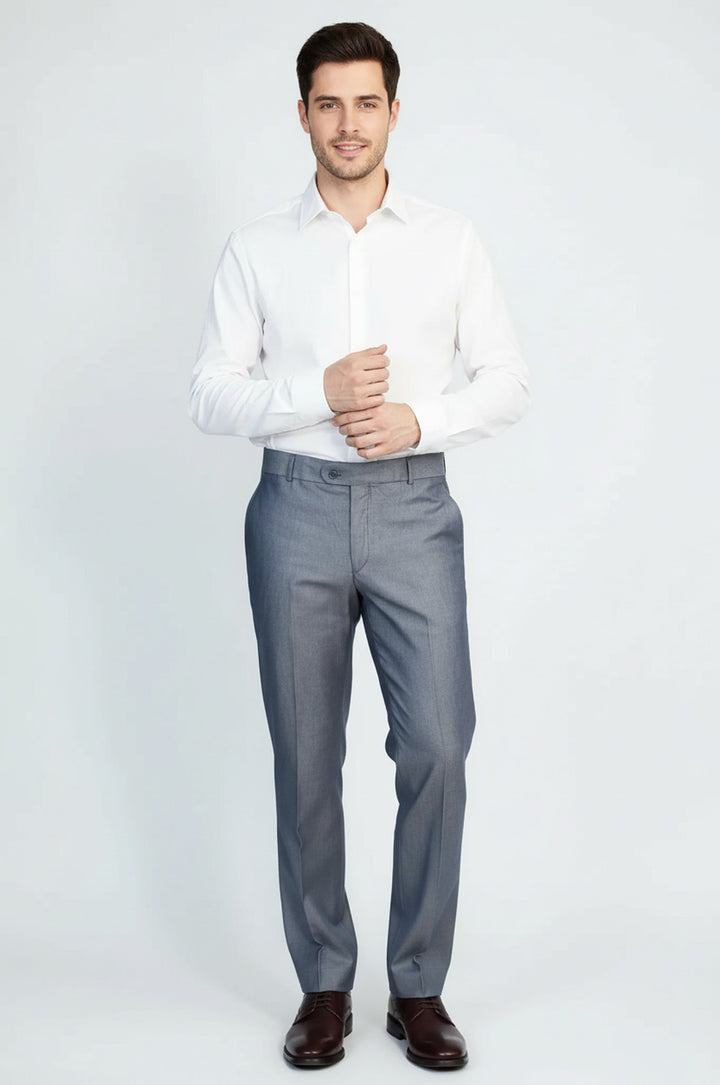 Çelik Grisi Klasik Kesim Kumaş Pantolon-Wessi