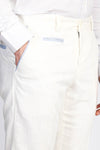 Beyaz Düz Desenli Slim Fit Kumaş Pantolon-Wessi