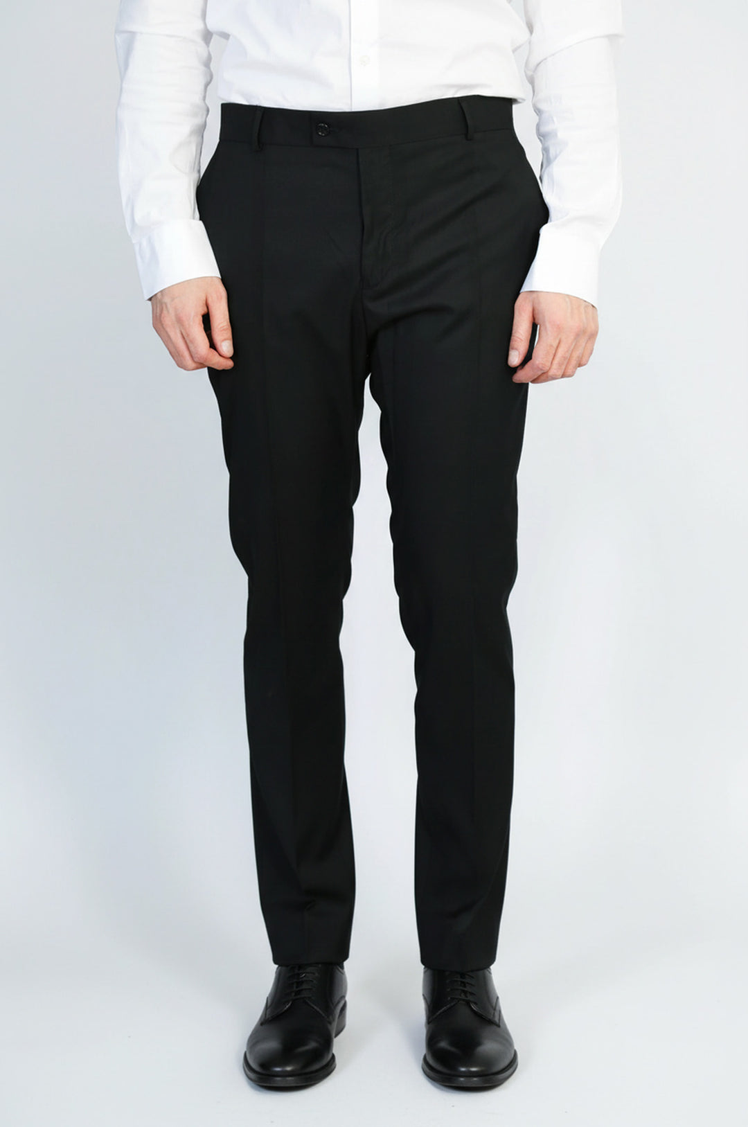 Slim Fit Düz Siyah Klasik Erkek Pantolon - Wessi