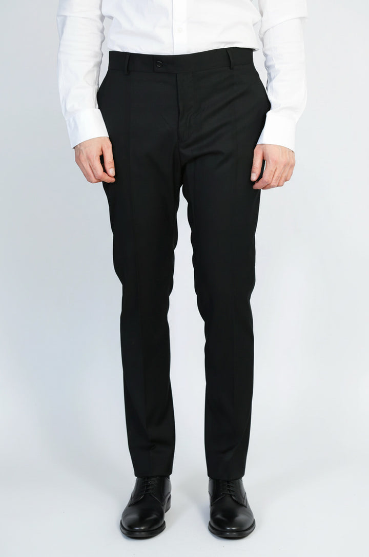 Slim Fit Düz Siyah Klasik Erkek Pantolon - Wessi