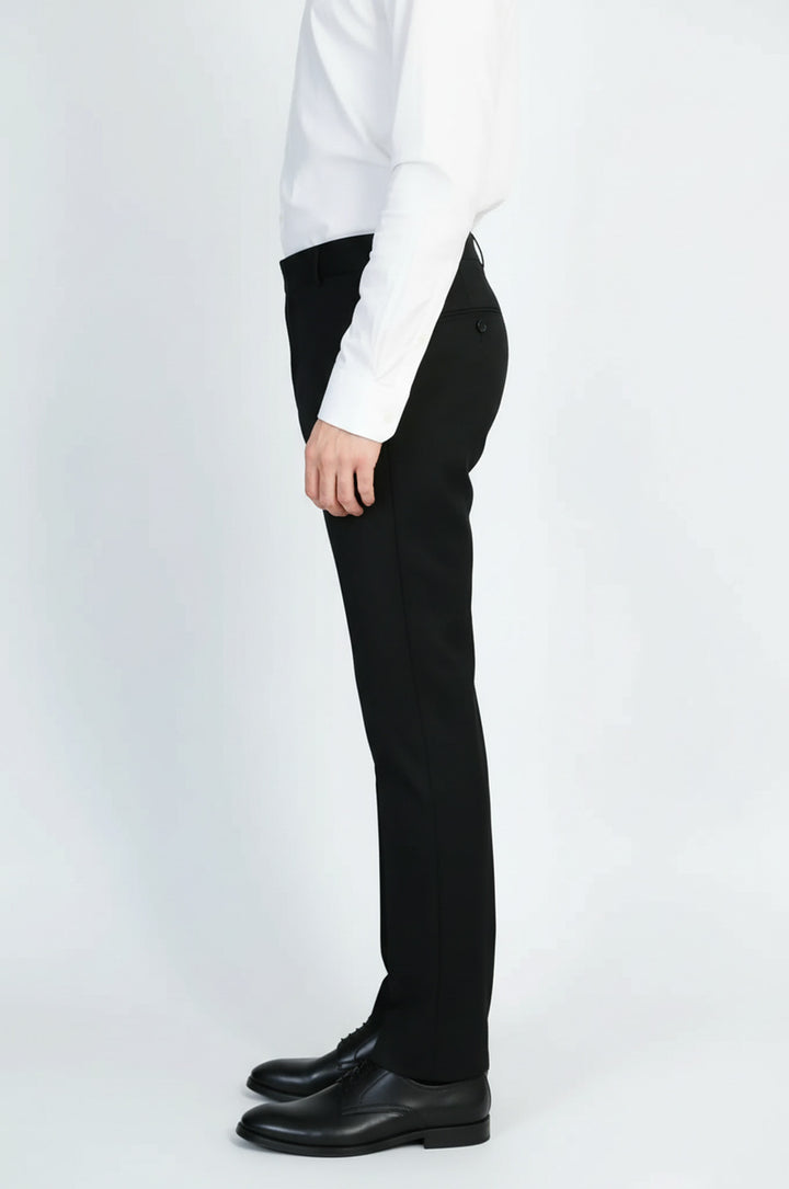 Slim Fit Düz Siyah Klasik Erkek Pantolon - Wessi