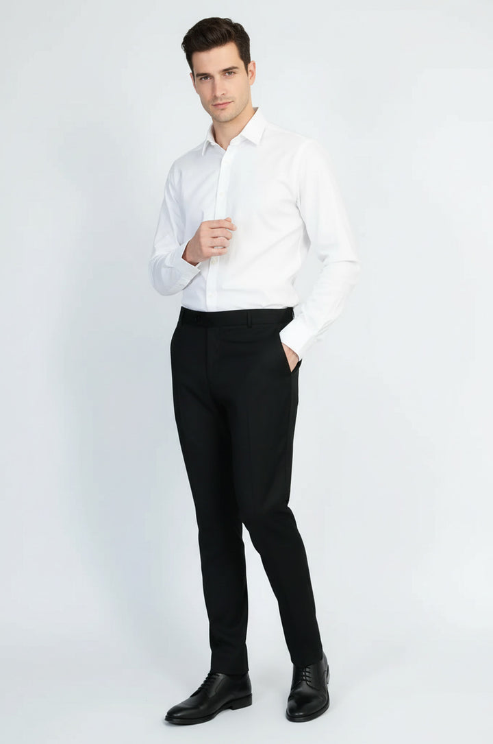 Slim Fit Düz Siyah Klasik Erkek Pantolon - Wessi