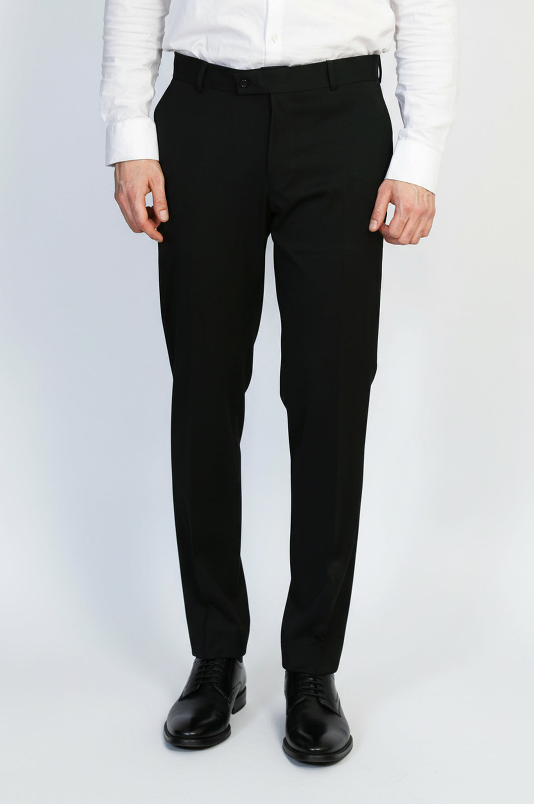 Siyah Desensiz Düz Kumaş Pantolon - Wessi