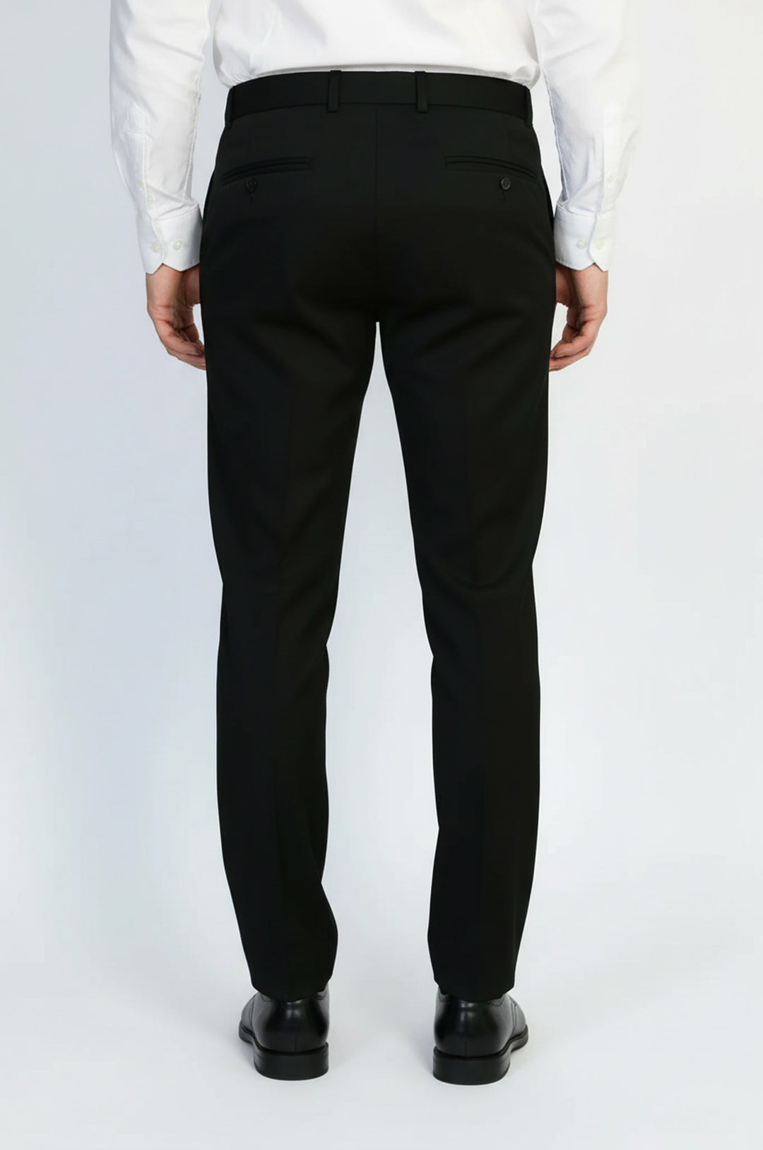 Siyah Desensiz Düz Kumaş Pantolon - Wessi