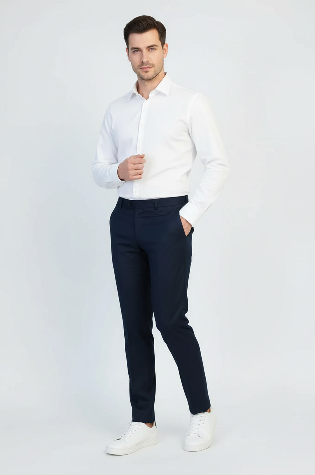 Klasik Lacivert Slim Fit Kumaş Pantolon - Wessi