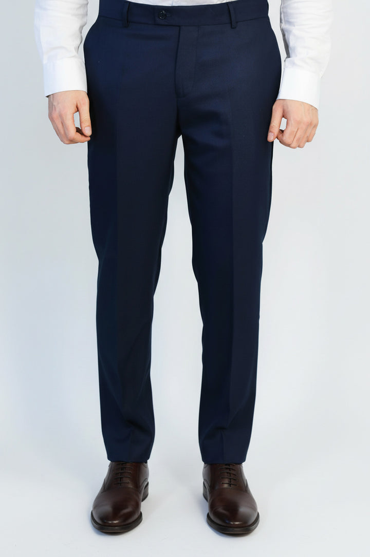 Derin Lacivert Slim Fit Kumaş Pantolon - Wessi