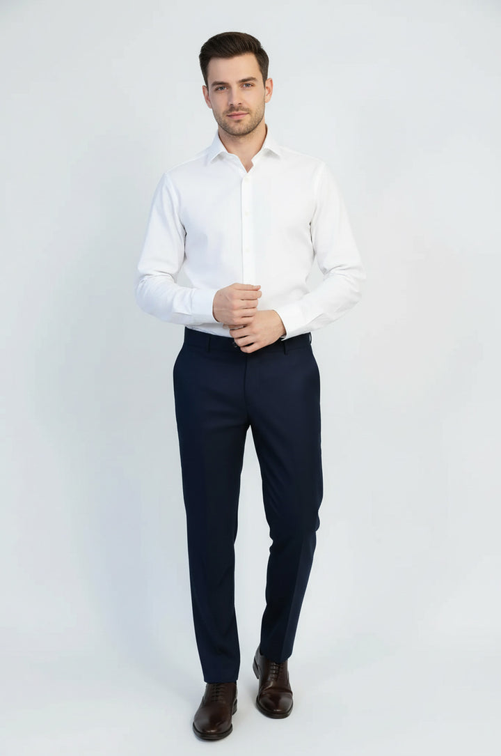 Derin Lacivert Slim Fit Kumaş Pantolon - Wessi