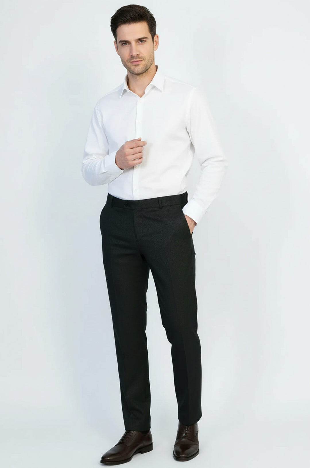 Antrasit Klasik Kesim Kumaş Pantolon - Wessi