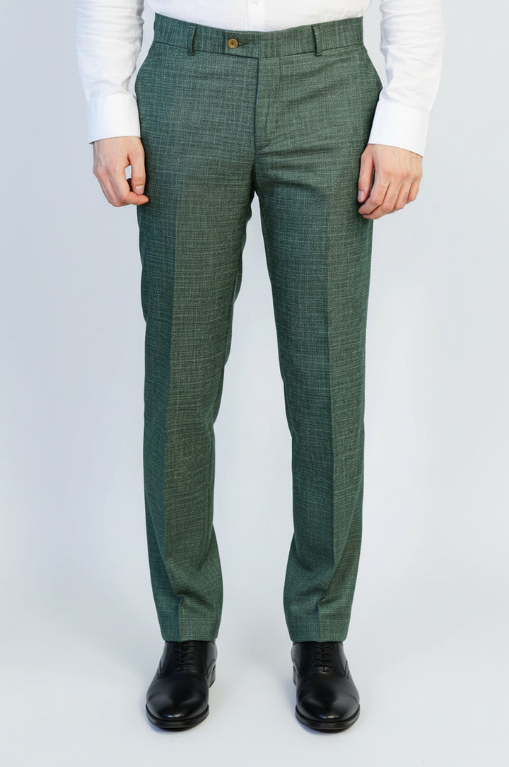 Yeşil Desenli Klasik Kesim Kumaş Pantolon - Wessi