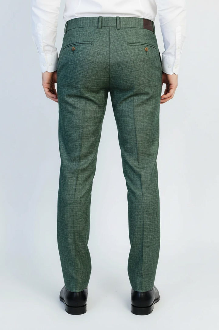 Yeşil Desenli Klasik Kesim Kumaş Pantolon - Wessi