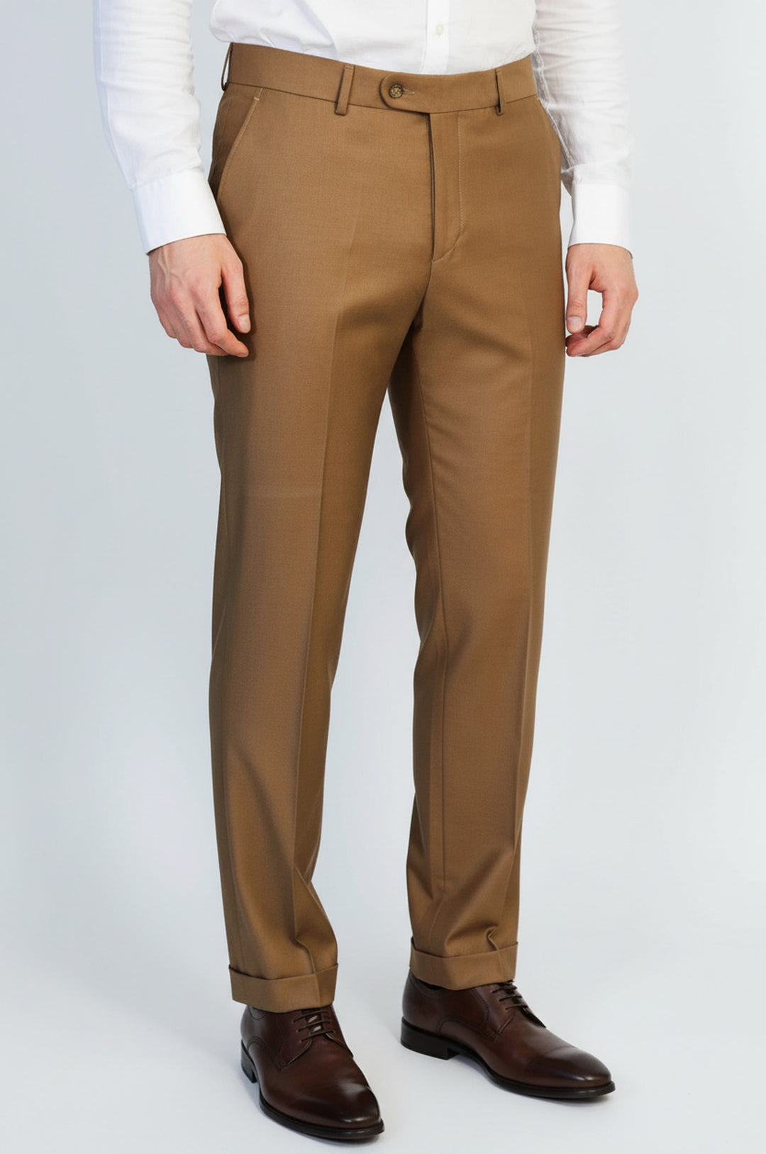 Açık Kahverengi Klasik Kesim Kumaş Pantolon - Wessi