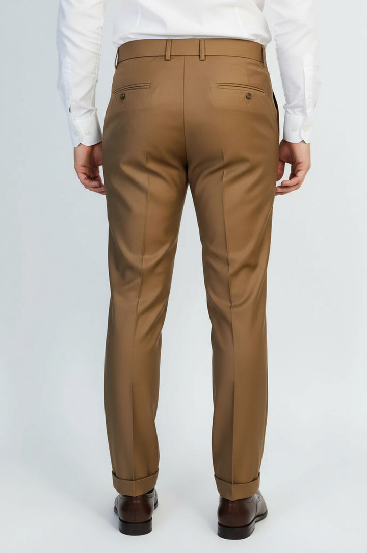 Açık Kahverengi Klasik Kesim Kumaş Pantolon - Wessi