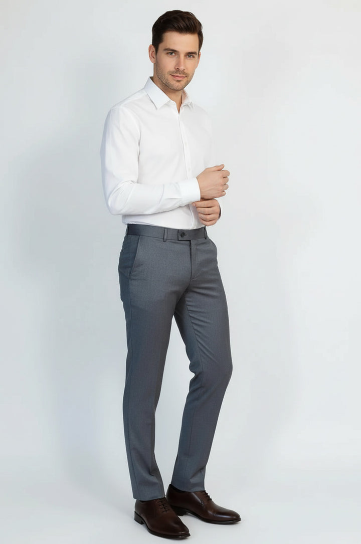 Kül Gri Slim Fit Kumaş Pantolon - Wessi