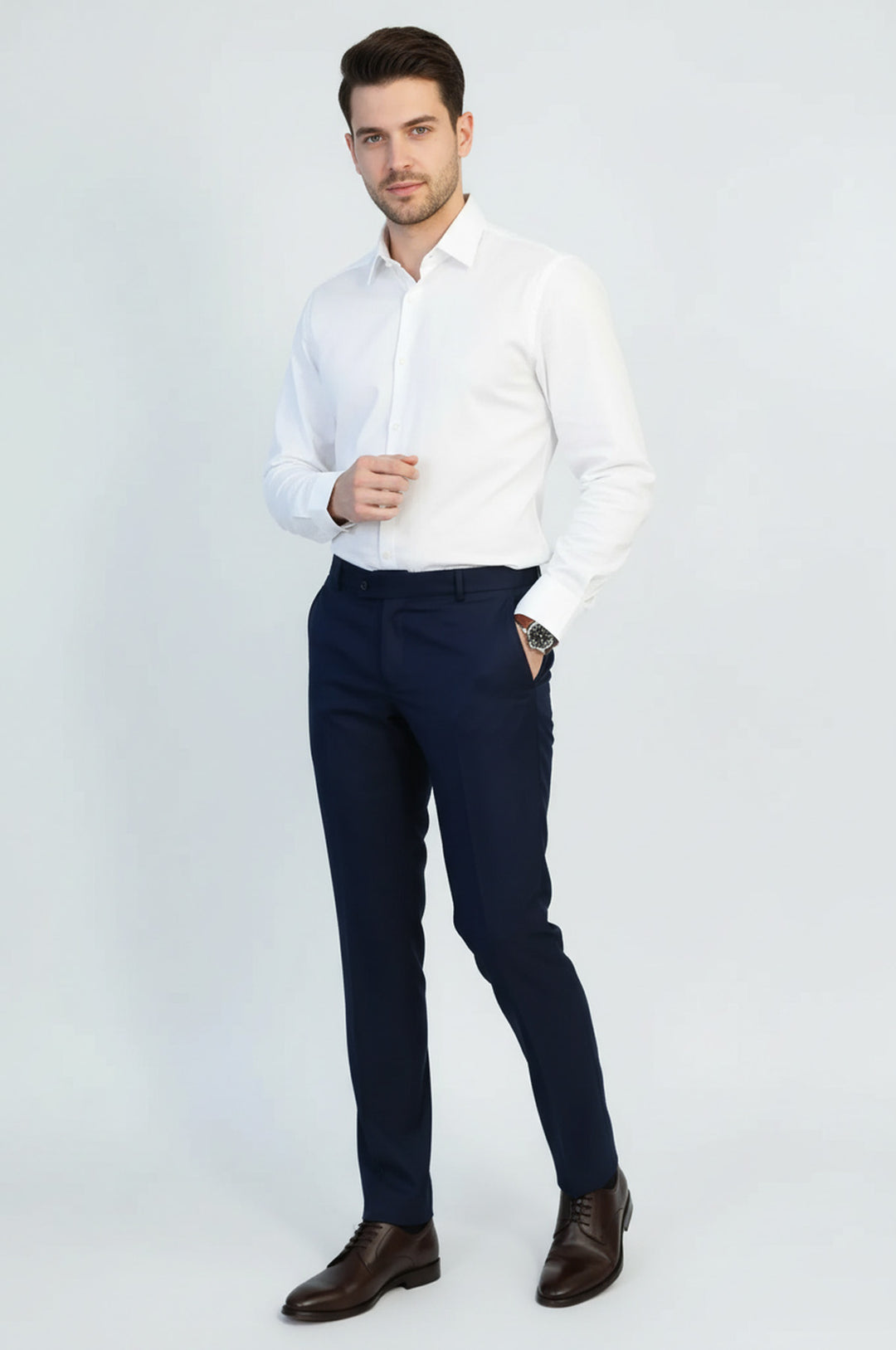 Koyu Lacivert Klasik Kesim Kumaş Pantolon - Wessi