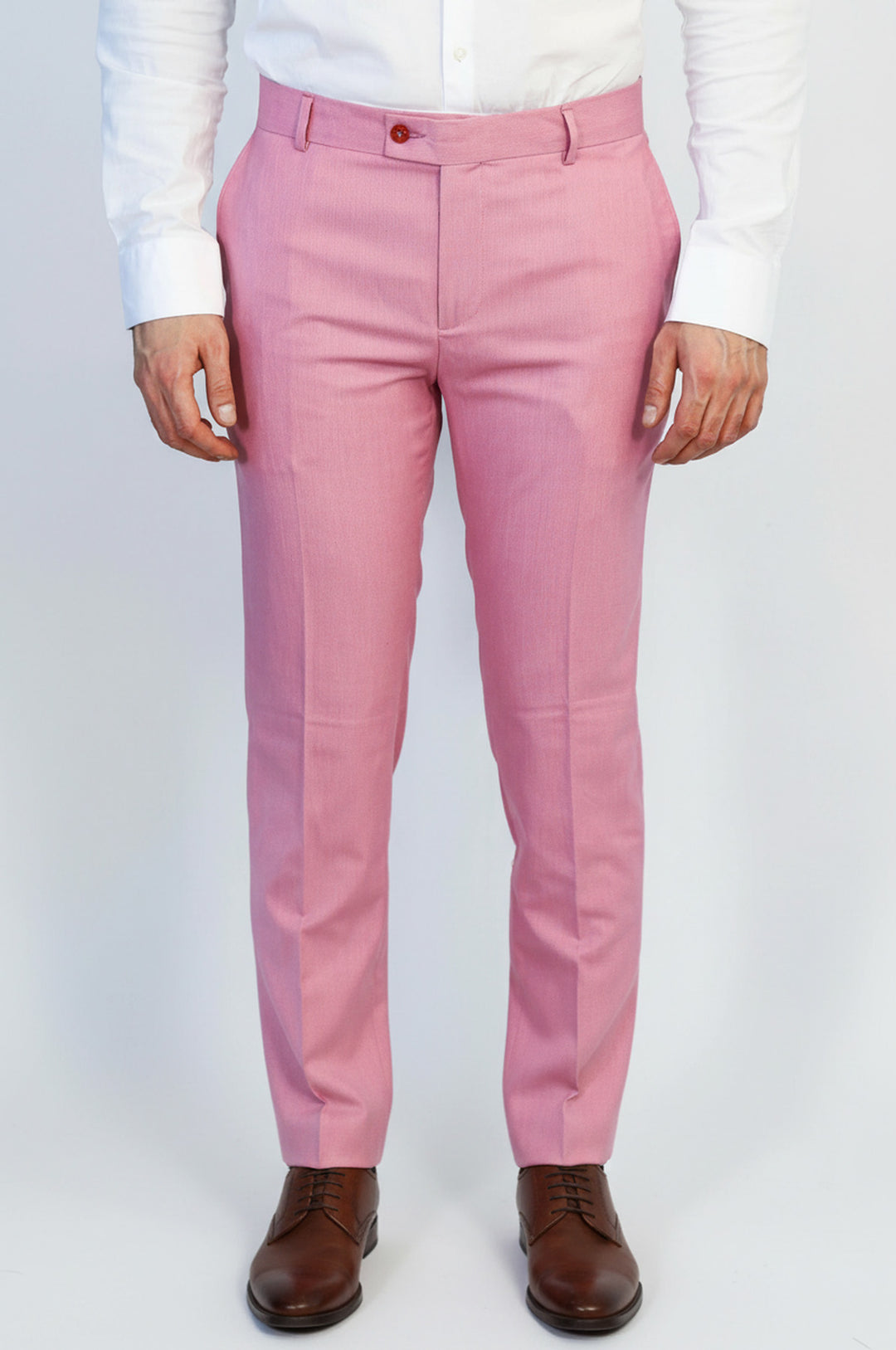 Pembe Klasik Kesim Kumaş Pantolon - Wessi