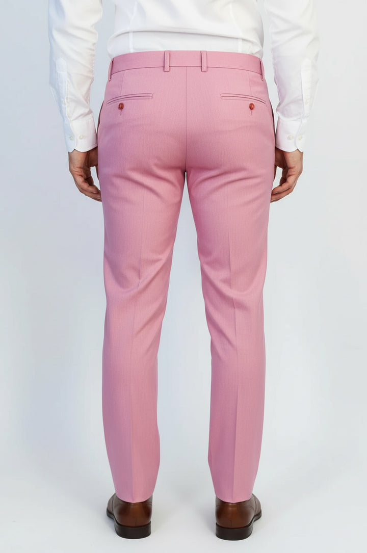 Pembe Klasik Kesim Kumaş Pantolon - Wessi