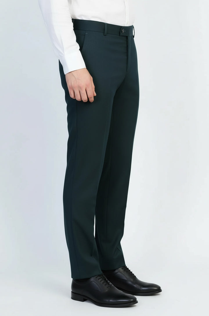 Koyu Yeşil Klasik Kesim Kumaş Pantolon - Wessi