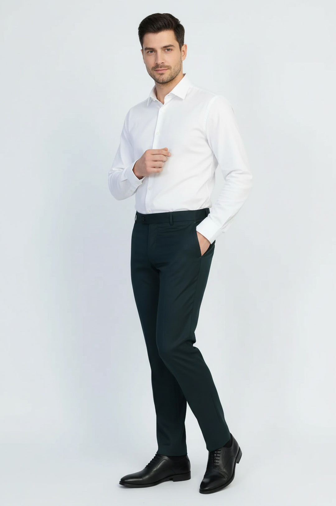 Koyu Yeşil Klasik Kesim Kumaş Pantolon - Wessi