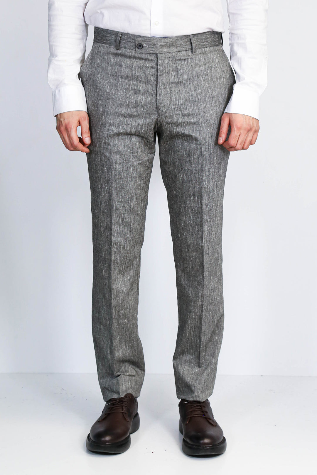 Siyah Mikro Dokulu Slim Fit Kumaş Pantolon - Wessi