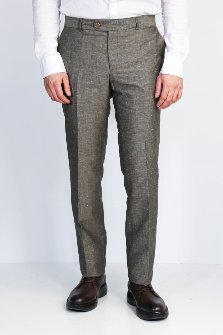 Siyah Dokulu Slim Fit Kumaş Pantolon - Wessi