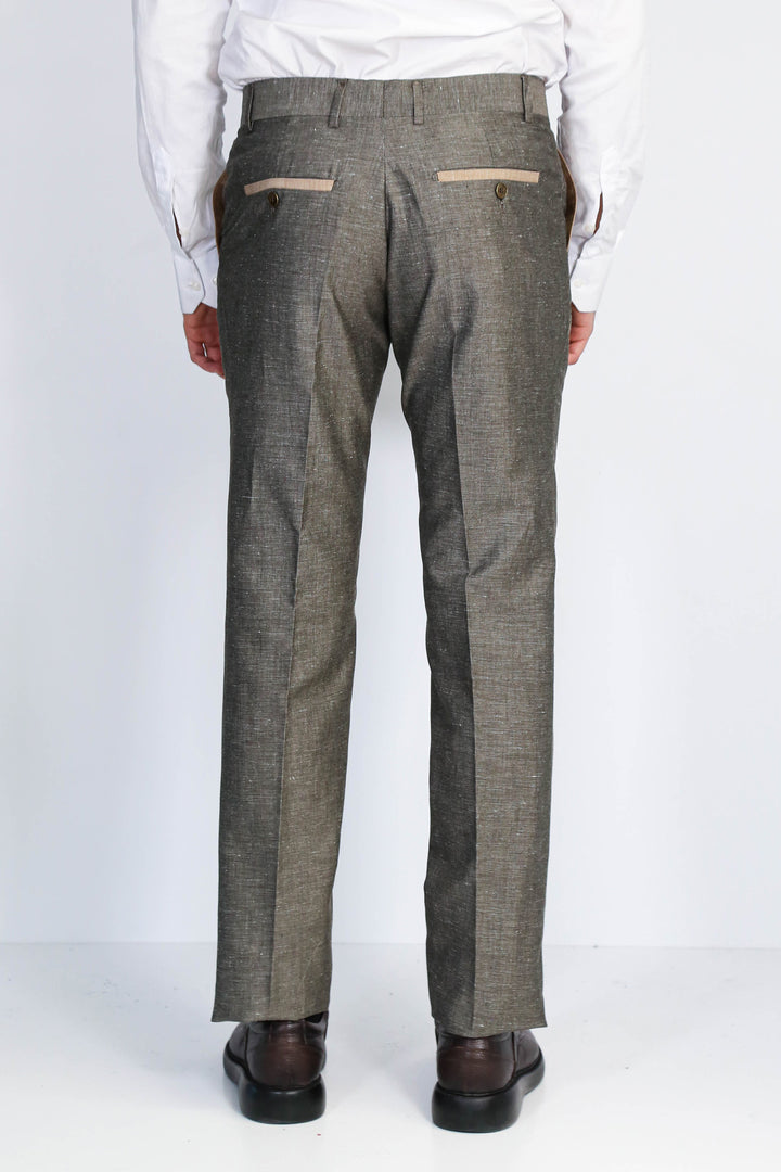 Siyah Dokulu Slim Fit Kumaş Pantolon - Wessi