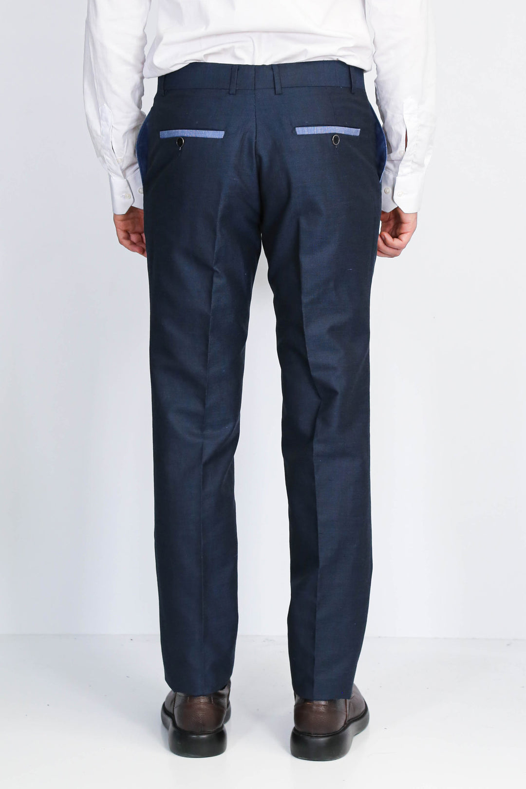 Lacivert Dokulu Slim Fit Kumaş Pantolon - Wessi