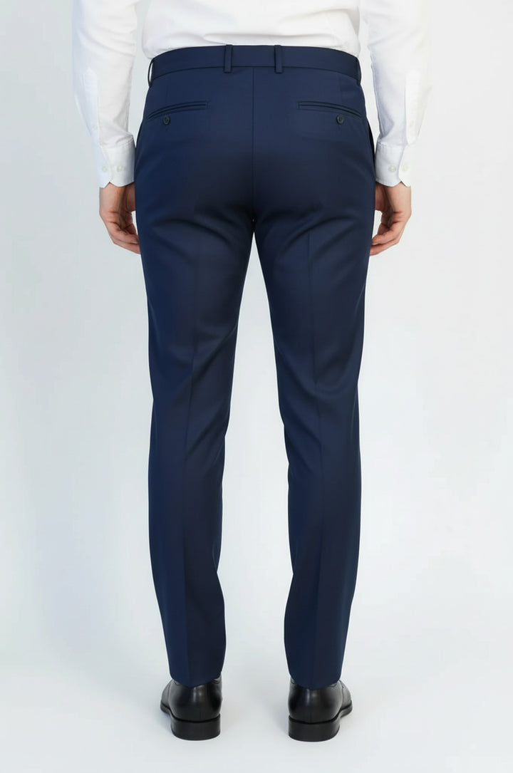 Koyu Lacivert Düz Kumaş Pantolon - Wessi