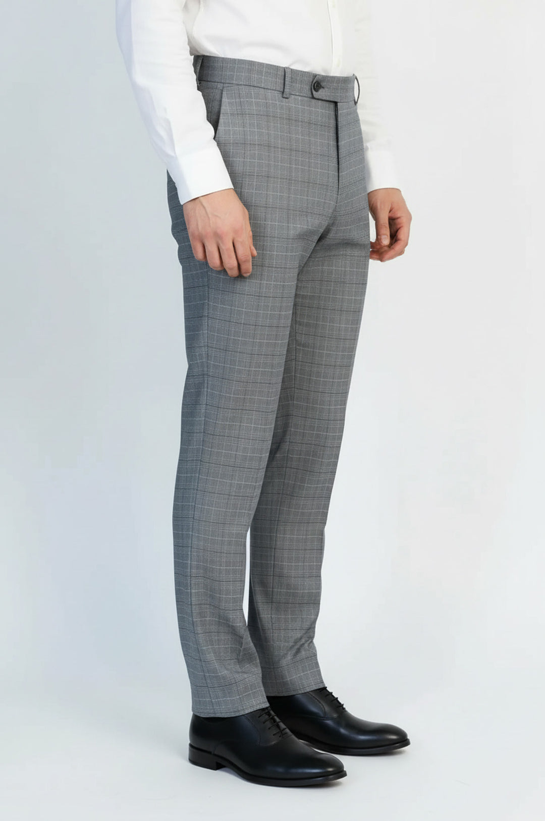 Gri Kareli Kumaş Pantolon - Wessi