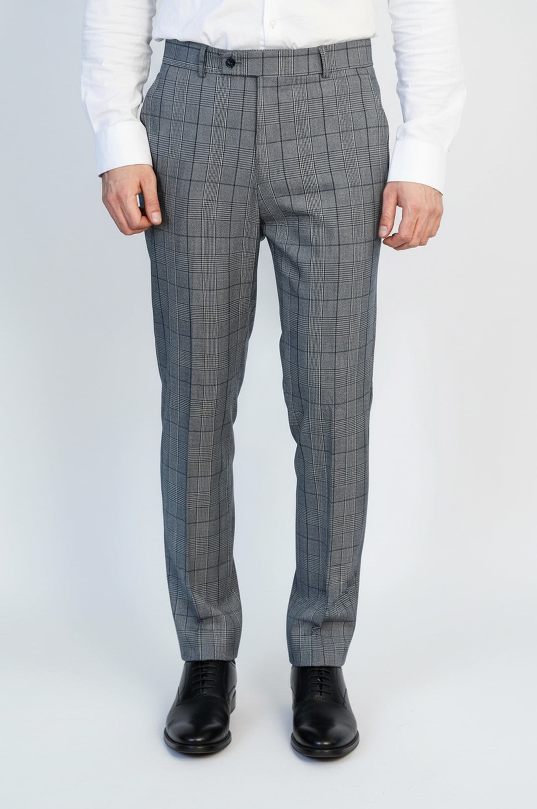 Açık Mavi Kareli Kumaş Pantolon - Wessi