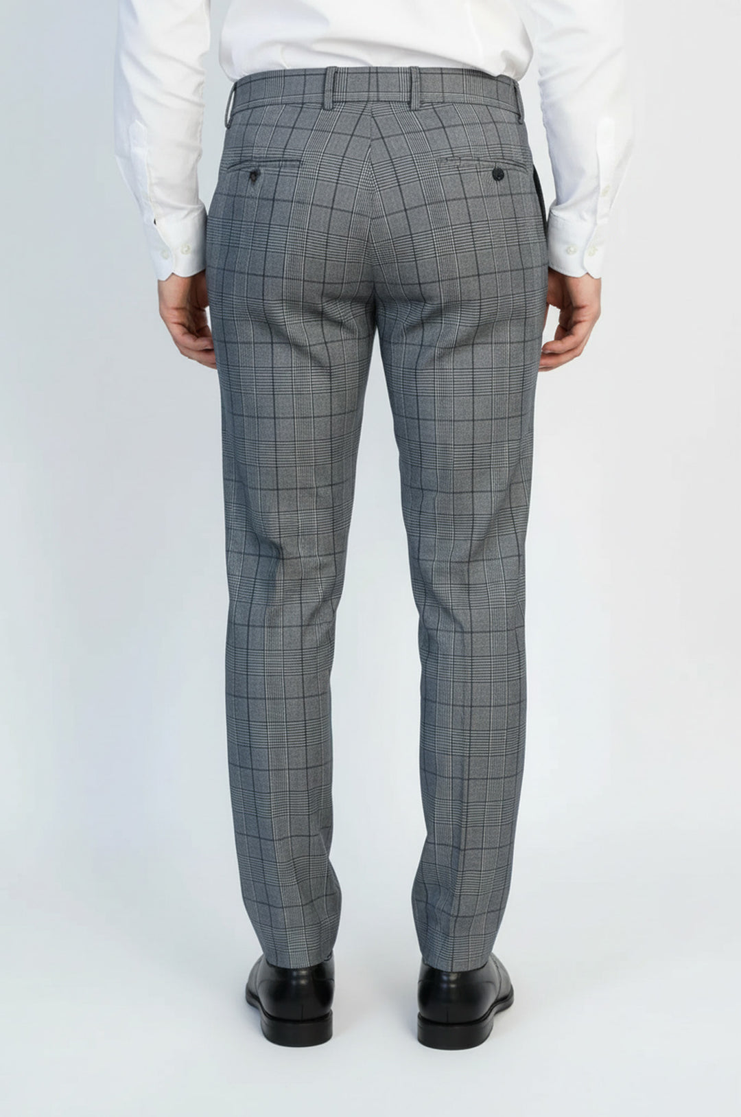 Açık Mavi Kareli Kumaş Pantolon - Wessi