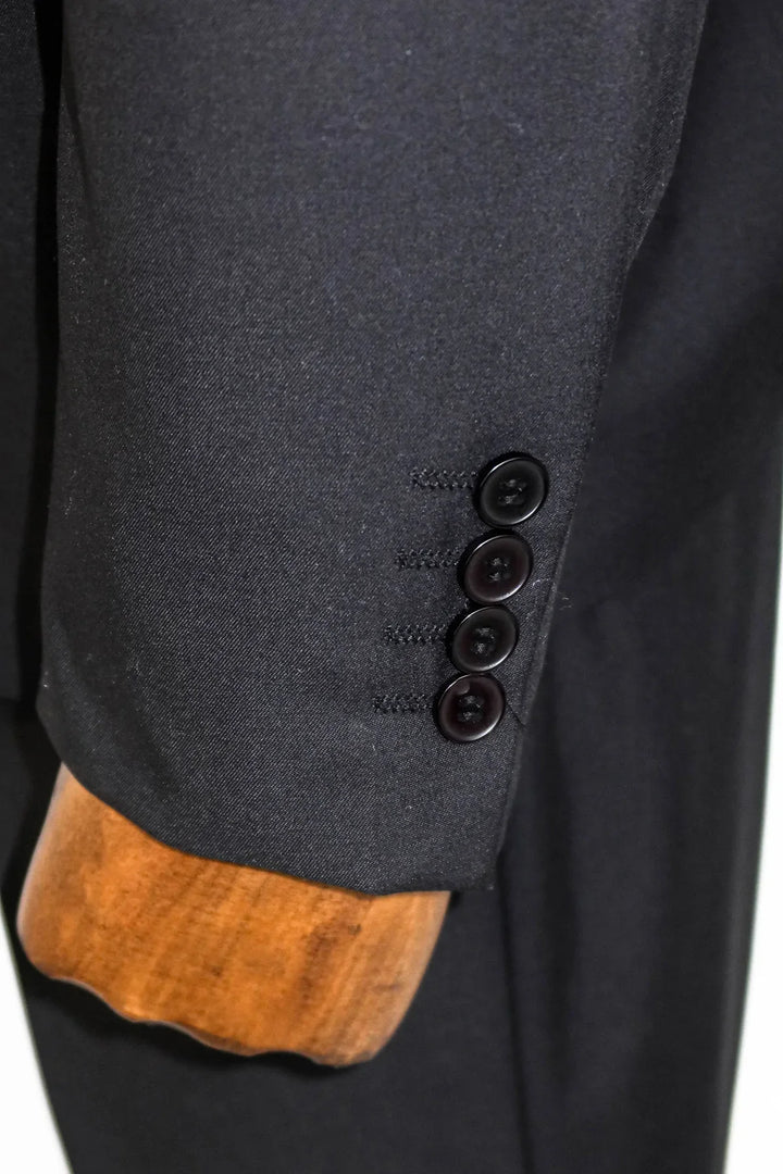 Sivri Yaka Tek Düğmeli Slim Fit Siyah Takım Elbise | Wessi