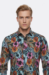 Büyük Çiçek Desenli Slim Fit Uzun Kollu Renkli Erkek Gömlek - Wessi