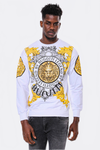 Beyaz Baskılı Ve Taşlı Bisiklet Yaka Sweatshirt - Wessi