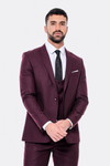 Desensiz Slim Fit Bordo Erkek Takım Elbise - Wessi