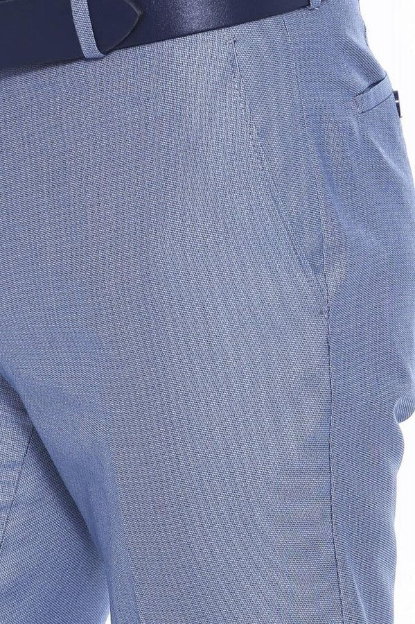Kendinden Desenli Açık Mavi Erkek Kumaş Pantolon - Wessi