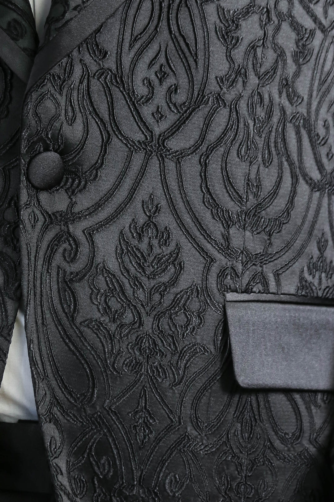 Damask Desenli Şal Yaka Siyah Smokin - Wessi