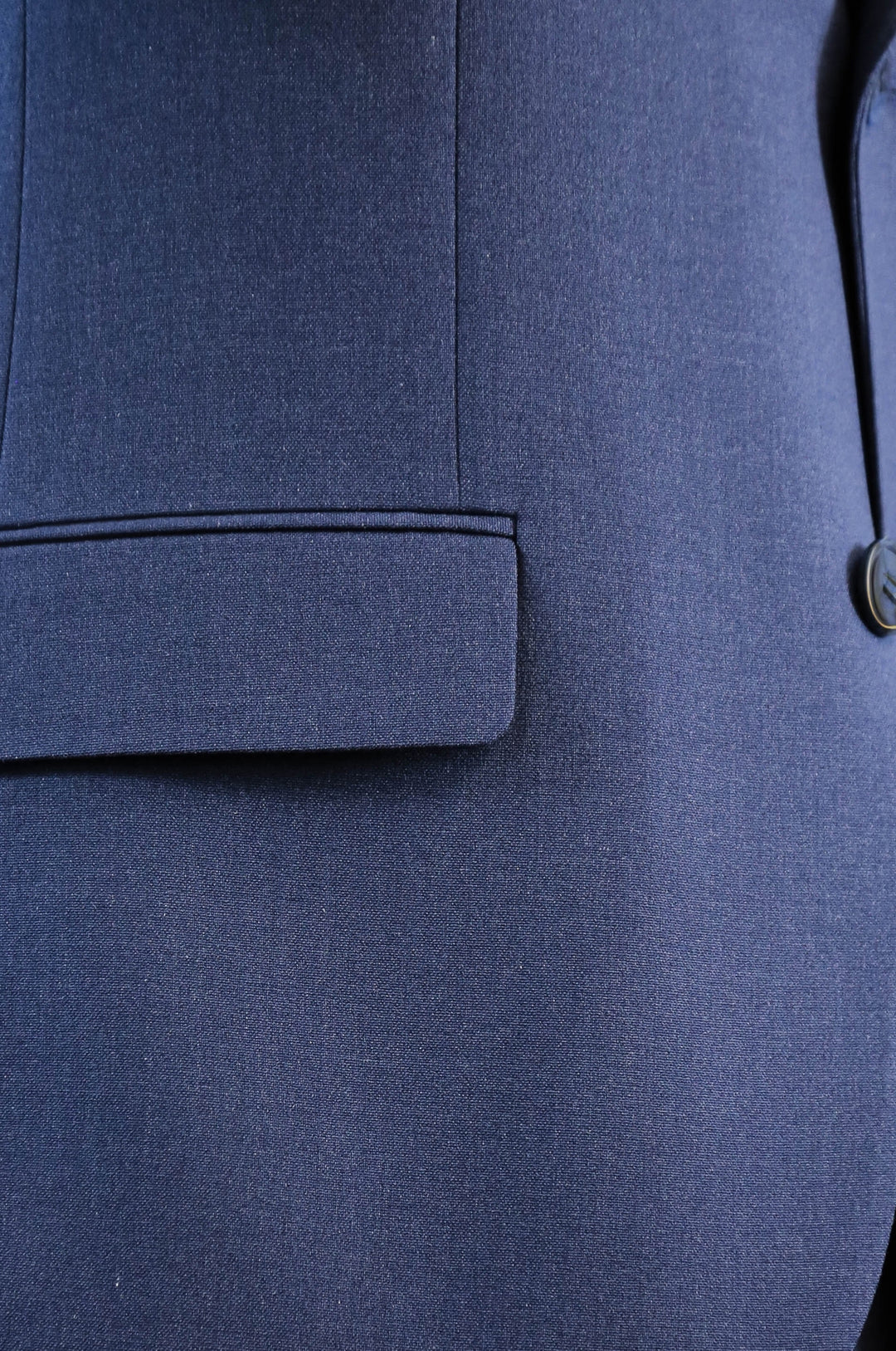 Lacivert Slim Fit İki Düğmeli Keten Görünümlü Erkek Takım Elbise - Wessi