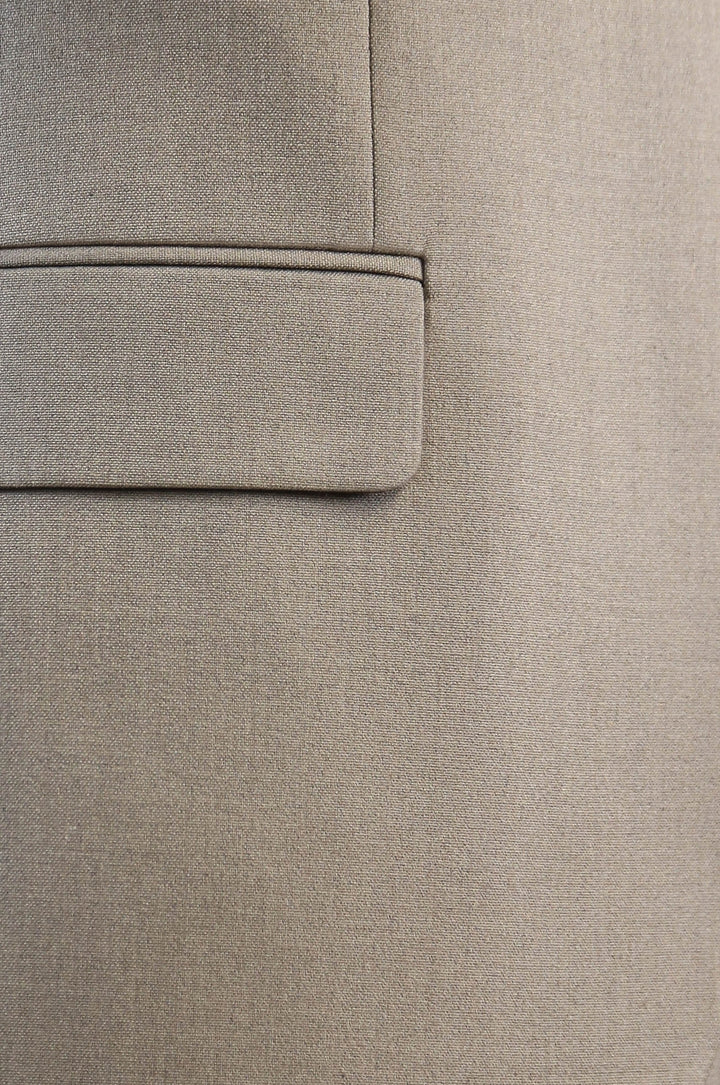 Vizon Slim Fit İki Düğmeli Keten Görünümlü Erkek Takım Elbise - Wessi